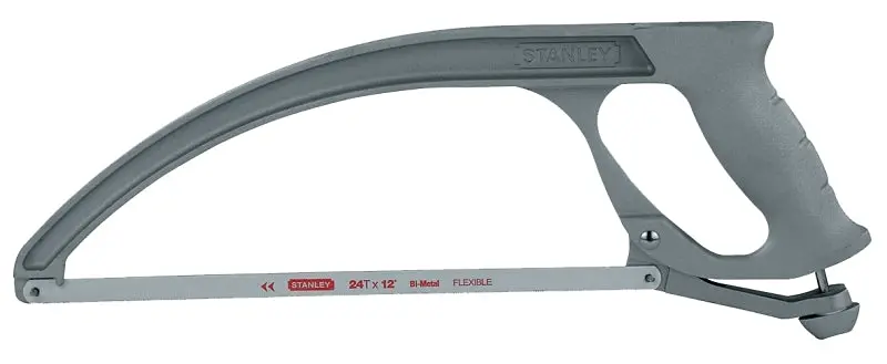 Stanley High-Tension Low-Profile Hacksaw – 12 In Blade, 4 In Throat Depth, Aluminum Frame & Comfort Grip 1