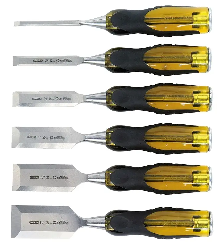 Stanley Thru-Tang 6-Piece Chisel Set – Full-Tang Forged Steel Blades, Precision Ground 1