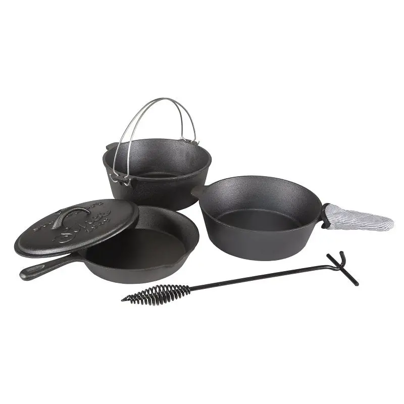 Stansport 16903 Cast Iron Pre-Seasoned Cookware Set – Durable Outdoor & Camp Cooking Kit 1