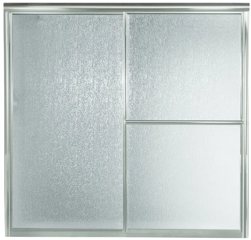 Sterling 5906-59S Deluxe Sliding Bath Door – Aluminum Frame, Tempered Rain Glass 1