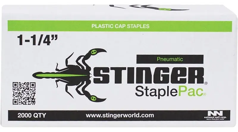Stinger 136074 Electro-Galvanized Cap Staples – 7/16" Crown, 1-1/4" Leg, 16-Gauge Carbon Steel 1