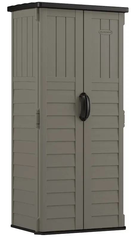 Suncast Bms1250Sb Vertical Resin Shed – 22 Cu Ft Storage, Stoney Gray Design 1