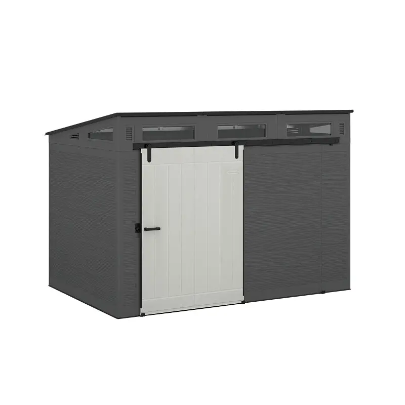 Suncast Bms9000 Modernist Barn Door Storage Shed – Resin Construction, 10'9.5"W X 7'3.5"D 1