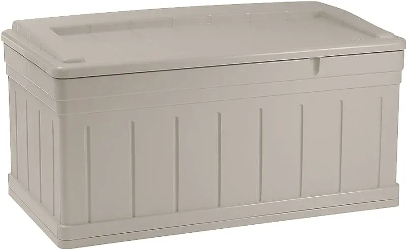 Suncast Db9750 Resin Deck Storage Box – 53-Inch Width × 29-Inch Depth × 27.5-Inch Height, Light Taupe 1
