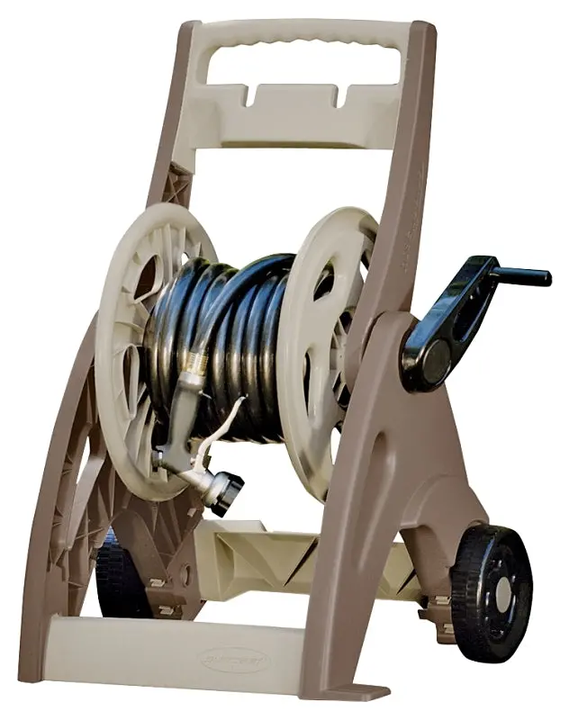 Suncast Jnf175B Hose Reel Cart – 175 Ft Of 5/8" Vinyl Hose, Crank-Operated, Taupe/Mocha 1