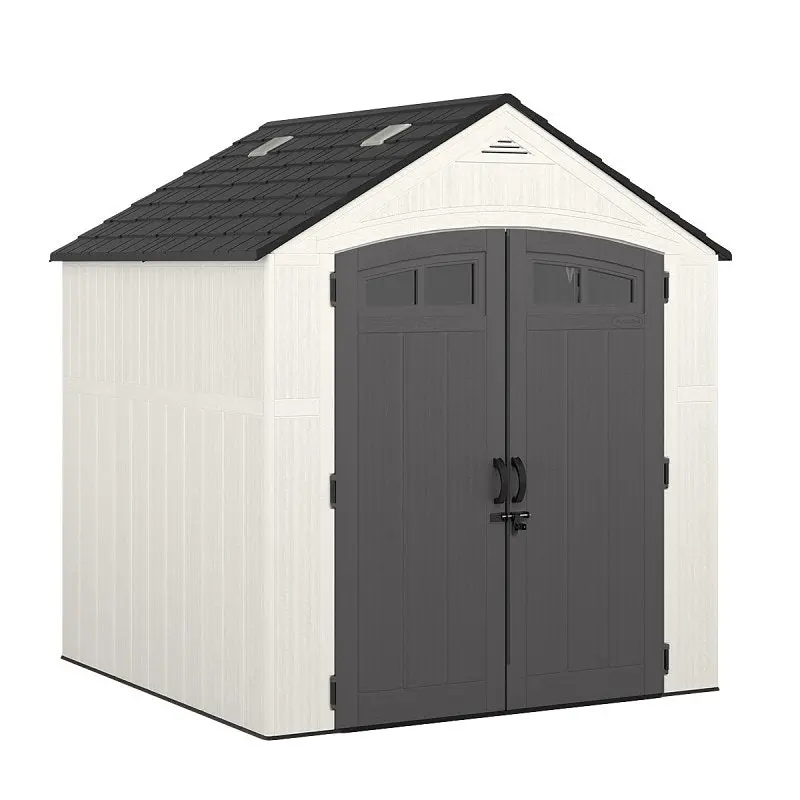 Suncast Ridgeland Bms7704 Resin Storage Shed – 7'4" W × 7'1.25" D × 8'2" H, 327-Cubic-Foot Capacity 1