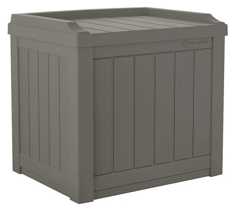Suncast Ss601St Resin Deck Storage Box With Seat – 22"W × 17"D × 20.5"H, Stoney Texture Finish 1