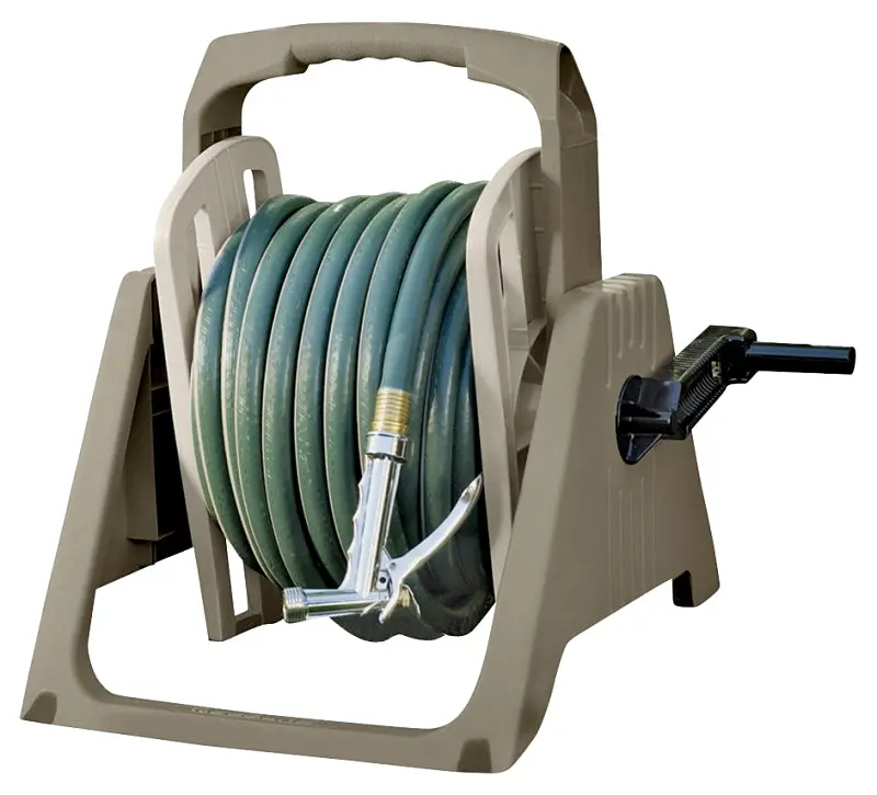 Suncast Swing-Up Hose Reel – 100 Ft Capacity, Vinyl Housing, 5/8 In Hose 1