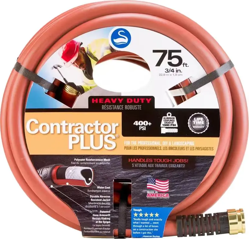 Swan Sncg34075 Heavy-Duty Garden Hose – 75-Foot Rubber/Vinyl Blend, Red Finish 1