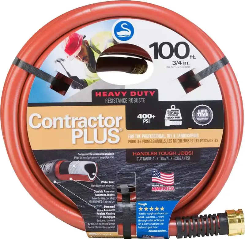 Swan Sncg34100 Premium Garden Hose – 100-Foot Rubber/Vinyl Blend, Red Color, Kink-Resistant Design 1