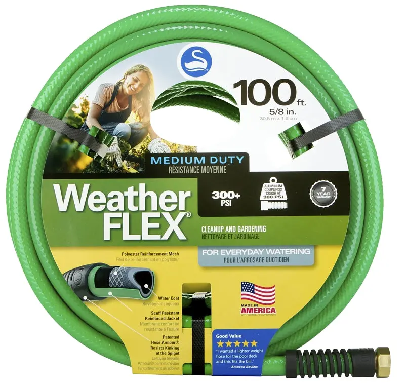 Swan Snwf58100 Vinyl Garden Hose – 100-Foot Length, Kink-Resistant Green Design 1