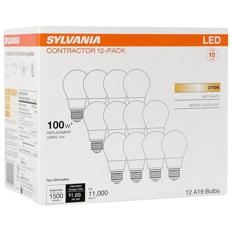 Sylvania 40204 A19 Led Bulb – 1500 Lumens, 2700K Warm White, Frosted Finish, E26 Base 1