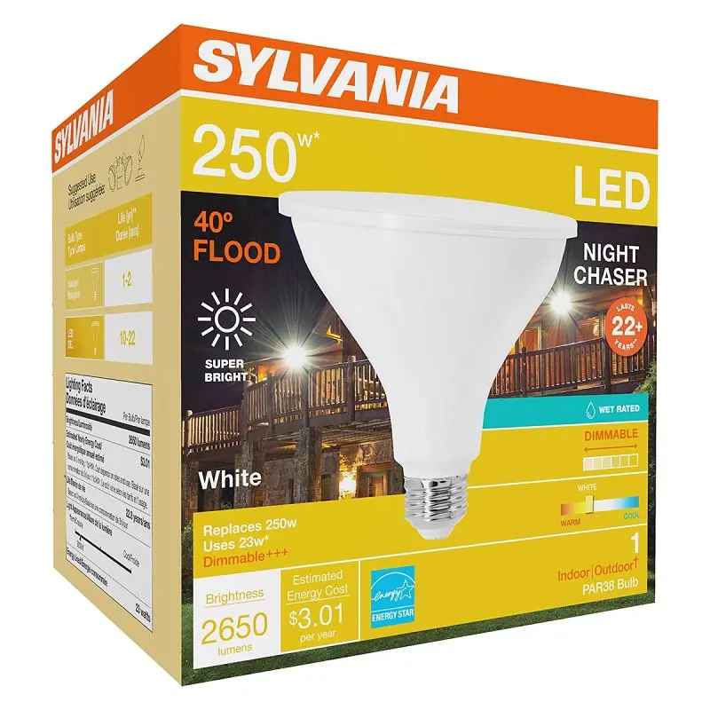 Sylvania 74793 Par38 Led Flood/Spotlight Bulb – 250W Equivalent, E26 Base, Dimmable Natural White 1