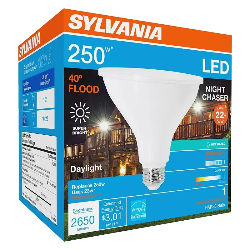 Sylvania 74794 Par38 Ultra Led Floodlight Bulb – E26 Base, 5000K Daylight, Dimmable 1