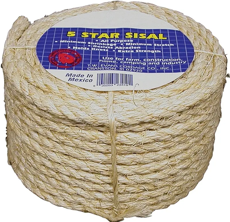 T.W. Evans Cordage 22-600 Natural Sisal Fiber Rope – 0.5-Inch Diameter, 665-Feet Length 1
