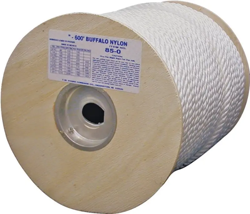 T.W. Evans Cordage 85-070 Nylon Utility Rope – 1/2" Diameter, 600 Ft, 704 Lb Working Load 1