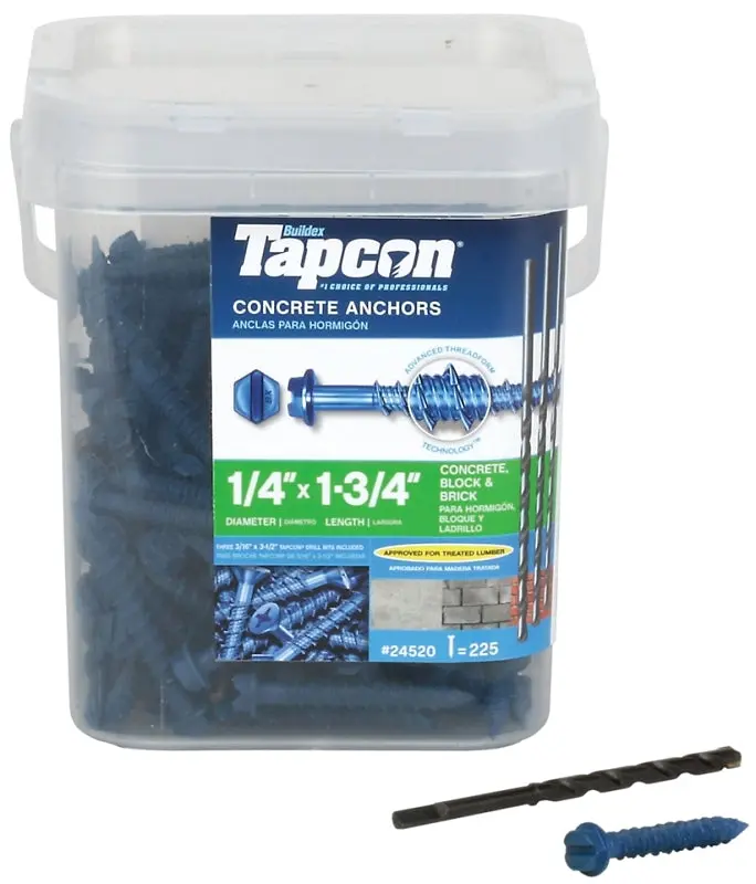 Tapcon 24520 Climaseal Hex-Drive Concrete Anchor Screw – 1-3/4" Length, Steel 1