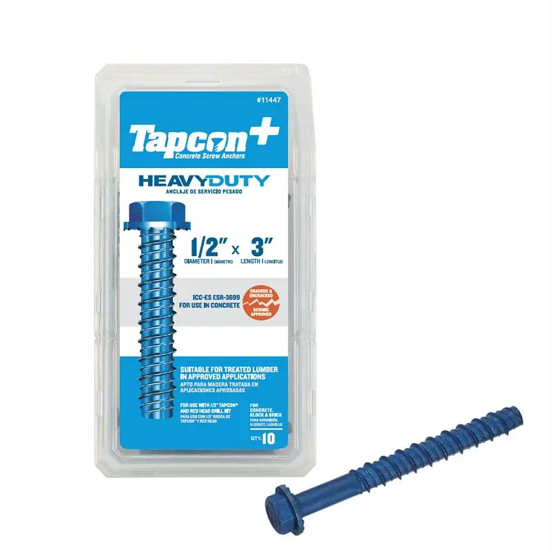 Tapcon Heavy-Duty 1/2-Inch X 3-Inch Concrete Anchor – Steel 1