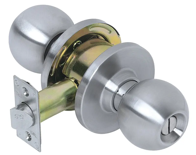 Tell Manufacturing Cl100004 Privacy Knob Set – Satin Chrome Finish, Solid Steel Construction, Interior Bedroom/Bathroom Use 1