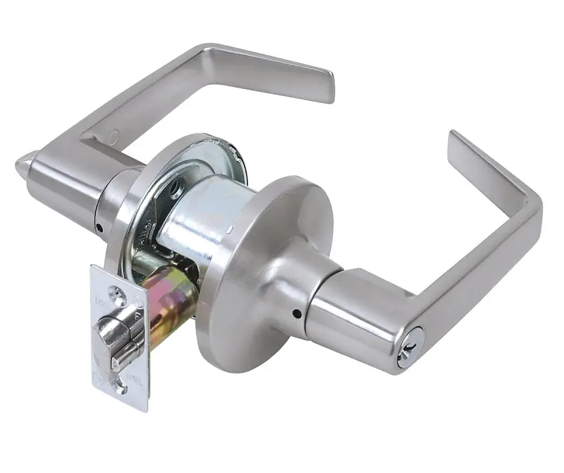 Tell Manufacturing Cl100201 Entry Lever – Satin Chrome, Turnbutton Lock, Grade 2 Security 1