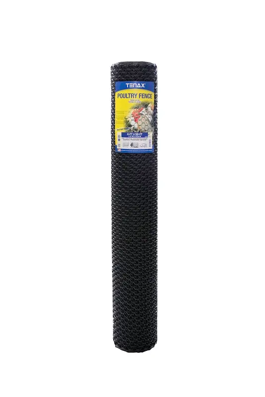 Tenax 72120346 Plastic Poultry Netting – 50 Ft X 4 Ft, 3/4 In Mesh, Uv-Stabilized Black 1