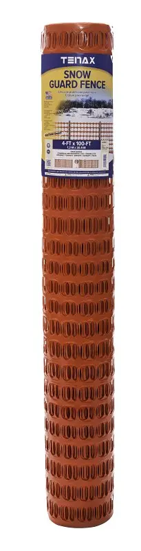 Tenax Snow Guard 82119104 Hdpe Snow Fence – 100-Foot Orange Mesh Barrier (1-3/4" X 1-3/4") 1
