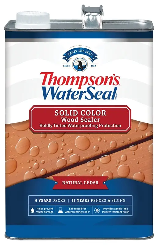 Thompson'S Waterseal Solid Natural Cedar Wood Sealer – 1-Gallon Premium Exterior Protection 1
