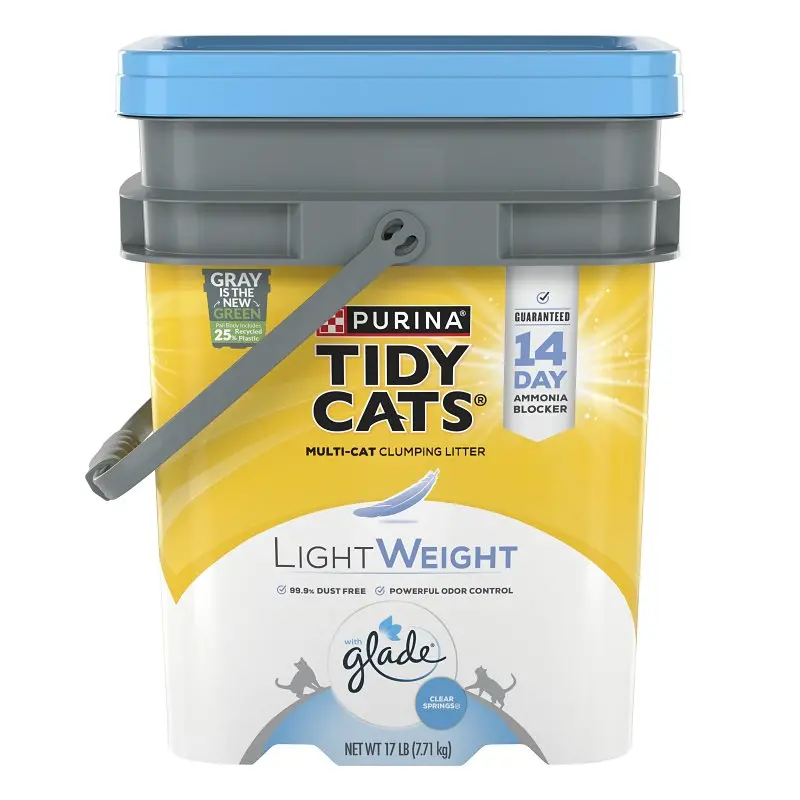 Tidy Cats Lightweight Clumping Cat Litter With Glade Scent – 17 Lb Resealable Pail 1