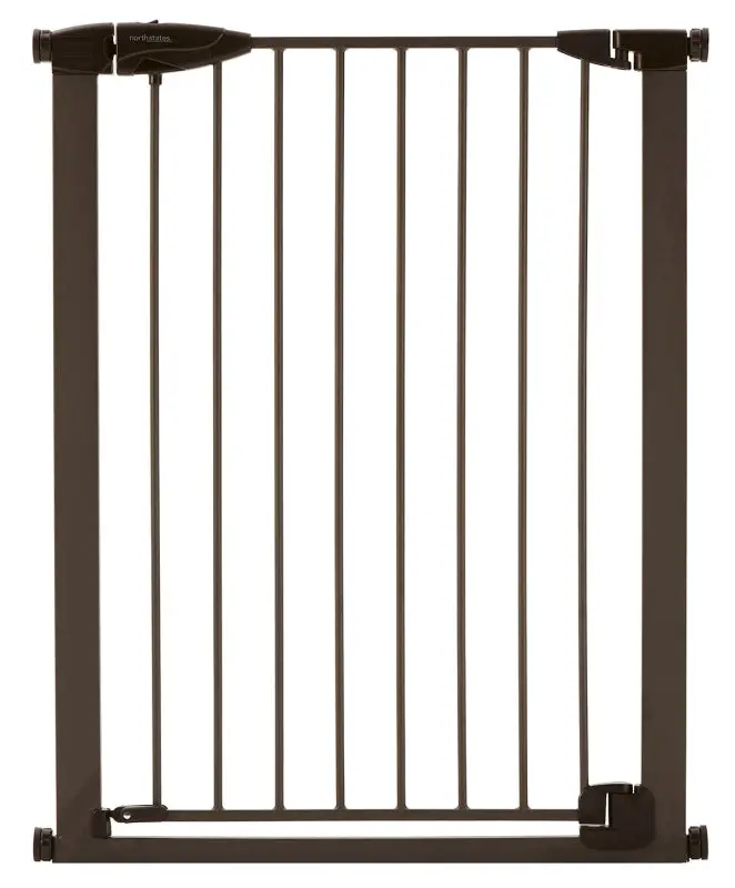 Toddleroo By North States 5323 Triple-Lock Safety Gate – Matte Bronze Metal Frame, Self-Closing, 36-Inch Height 1