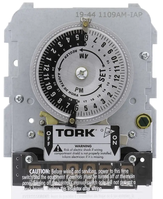Tork 1109Am-Iap Analog Timer Switch – 24-Hour Cycle, 40-Amp Rating, 120/208/277 Vac 1