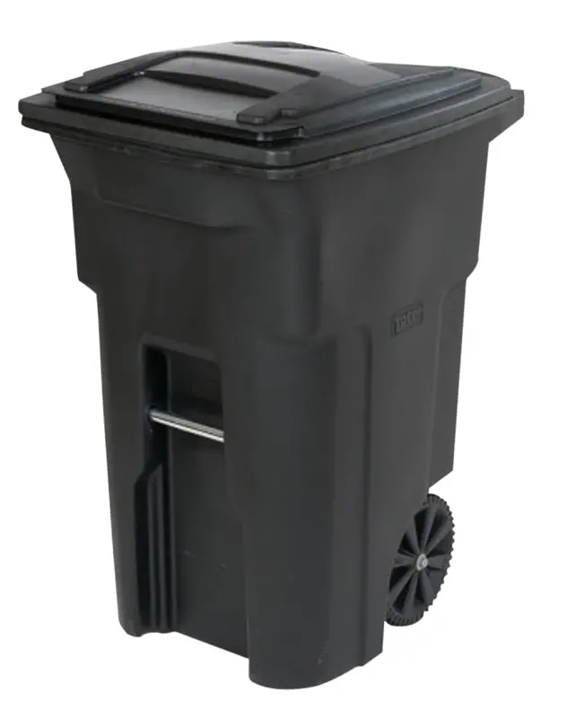 Toter 79264-R2200 Heavy-Duty Trash Can – 64-Gallon Black Polyethylene Outdoor Bin With Secure Lid 1