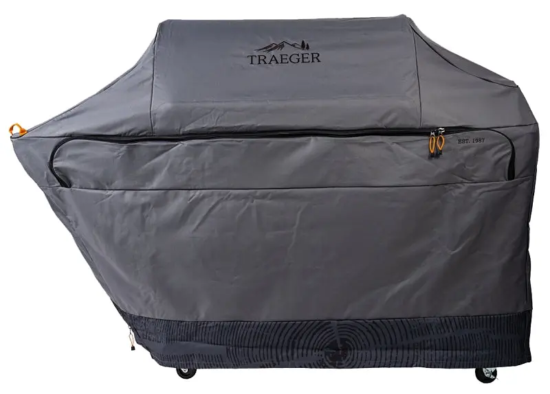 Traeger Bac603 Heavy-Duty Full-Length Grill Cover For Large Pellet Grills – Gray Nylon/Polyester Blend 1