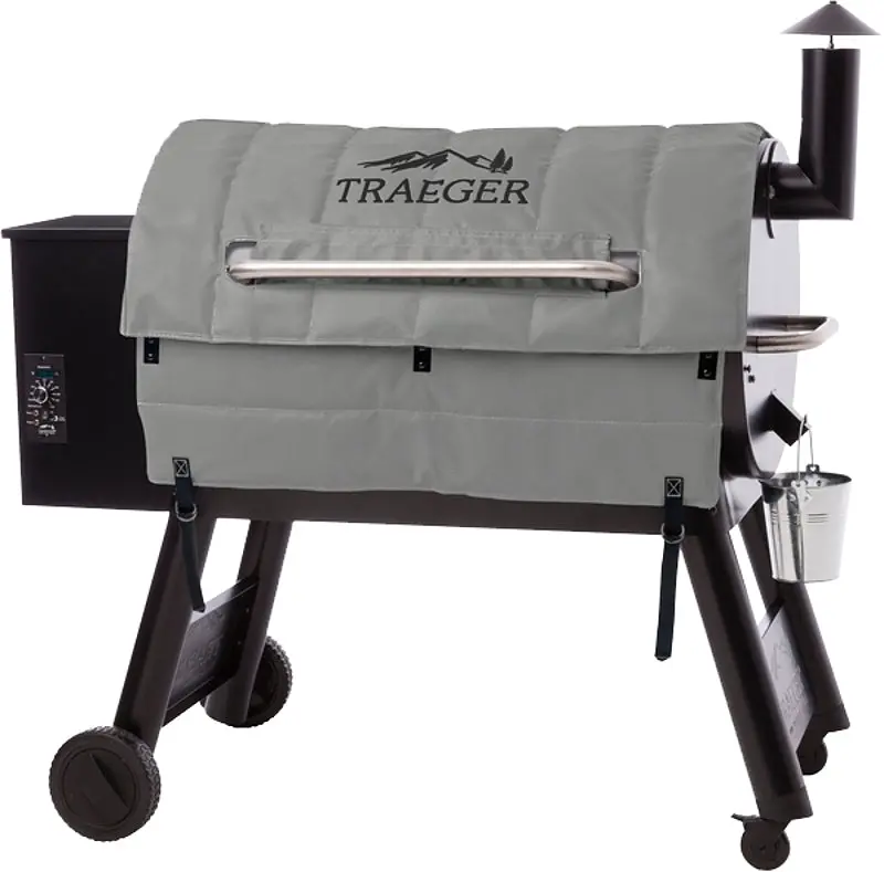 Traeger Insulated Grill Cover – Custom Fit For 36.5-Inch Deep Grills, Gray Fabric Protection 1