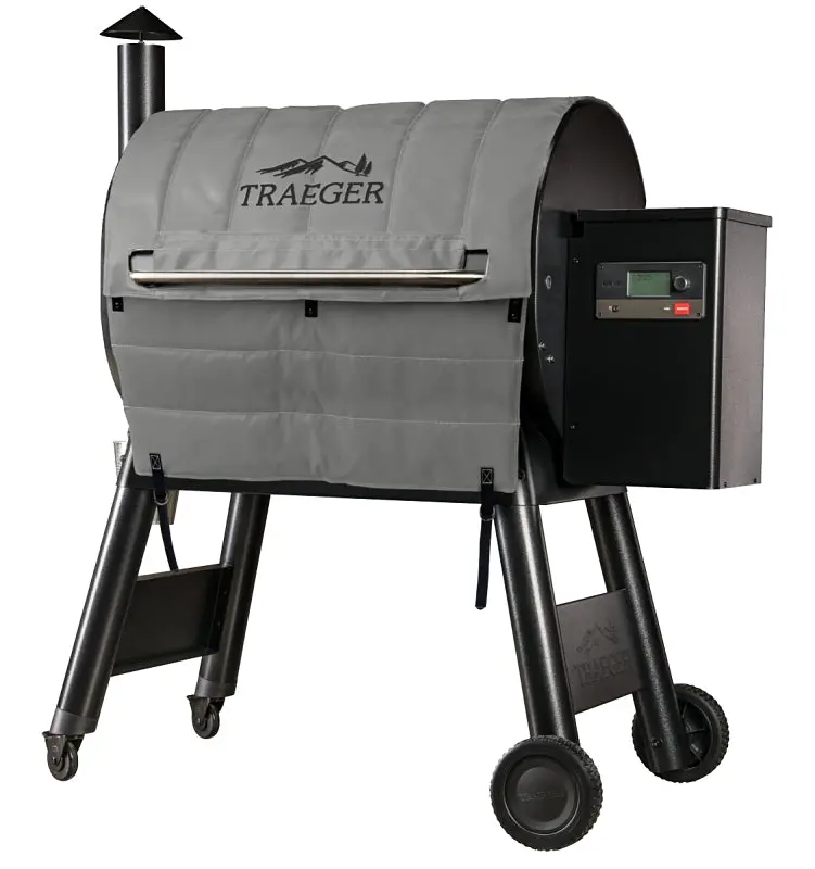 Traeger Insulated Grill Cover – Custom Fit For Pellet Grills, 32.3" D X 48.6" W, Gray Fabric 1