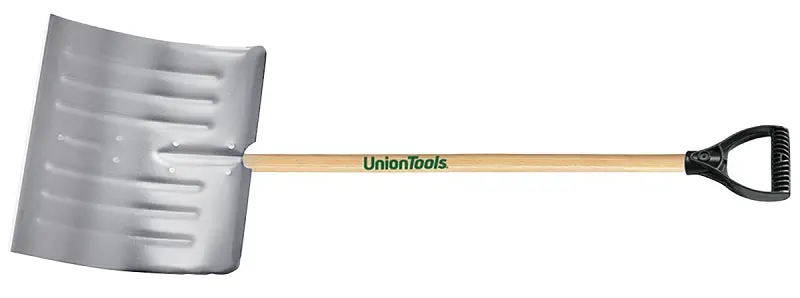 Uniontools 1640400 Aluminum Snow Shovel – 18" Wide Blade, 51" Overall Length, Ergonomic Wood Handle 1