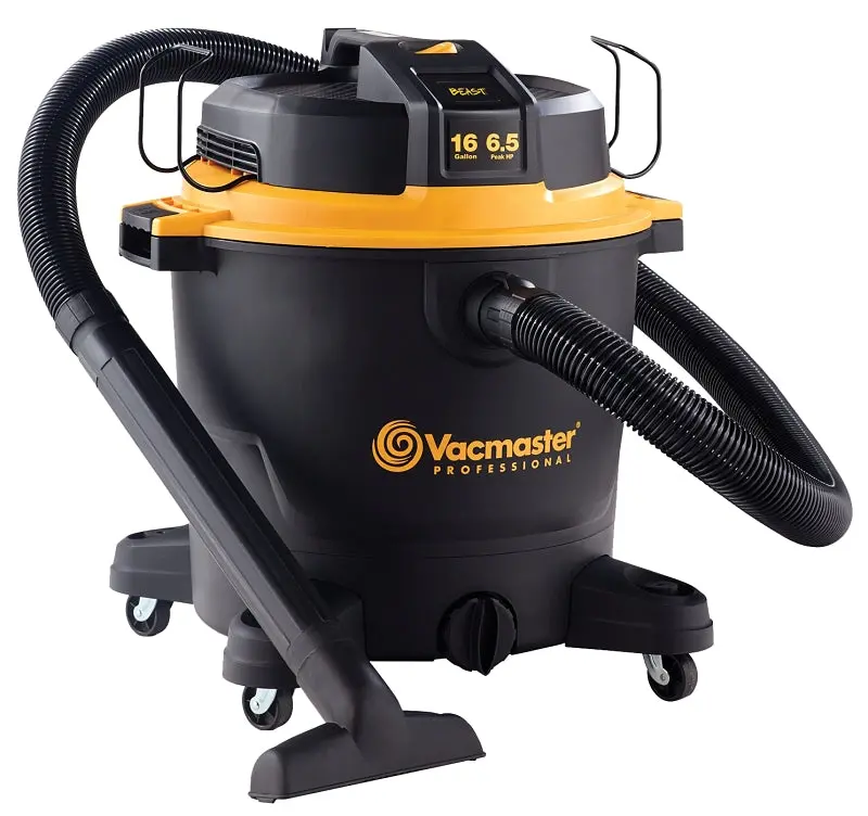 Vacmaster Beast Wet/Dry Vacuum – 16-Gallon Capacity, 120V, Dual-Filtration System, Yellow/Black Design 1