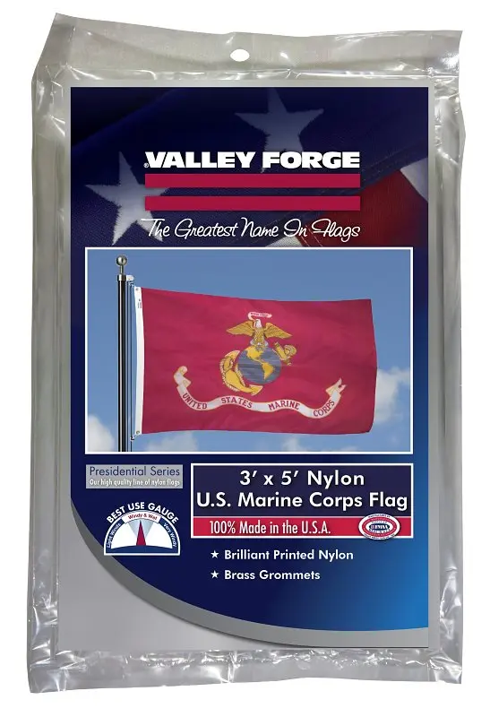 Valley Forge Usmc Military Flag – Official Marine Corps Design, 5'×3' Nylon Flag With Brass Grommets 1