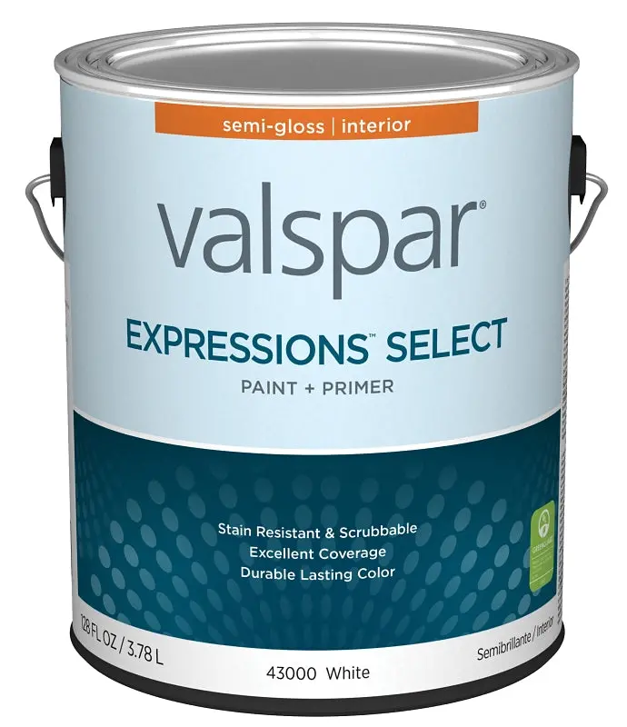 Valspar Expressions Select Semi-Gloss Latex Paint – 1-Gallon Acrylic White Base For Interior Walls And Trim 1