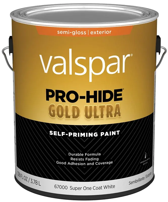Valspar Pro-Hide Gold Ultra Latex Paint – Semi-Gloss, Super One-Coat White, 1-Gallon Acrylic Formula (Model 028.0067000.007) 1