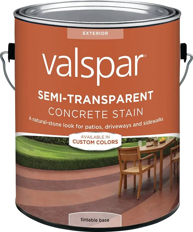 Valspar Semi-Transparent Concrete Stain – Gloss Finish, 1 Gallon, Liquid Formula 1