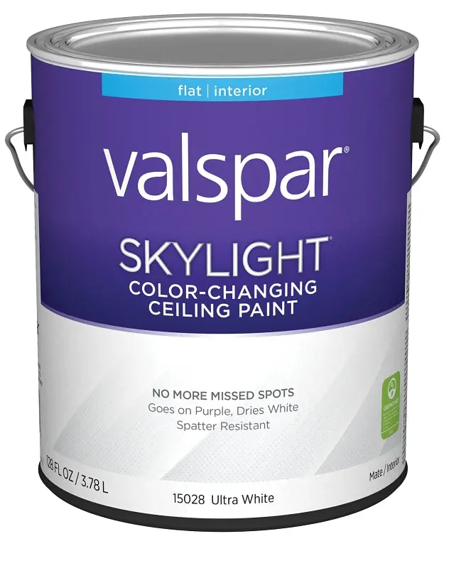 Valspar Skylight Ultra White Flat Ceiling Paint – 1-Gallon Metal Pail, Latex-Based 1