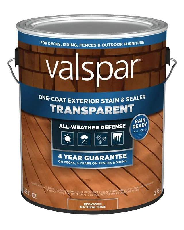 Valspar Transparent Red Natural Wood Stain & Sealer – 1-Gallon Liquid Finish 1