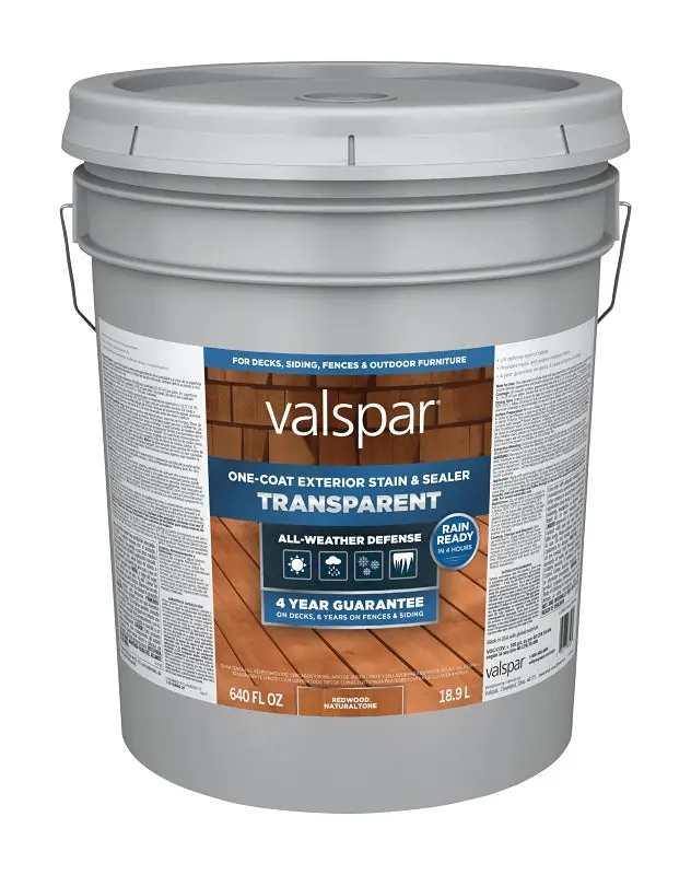 Valspar Vl1028082-20 Transparent Wood Stain & Sealer – Red Natural Tone, 5-Gallon Liquid Formula 1