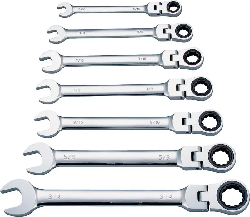 Vulcan Fpg7I Chrome Vanadium Wrench Set – 7-Piece, Sae, Mirror-Polished Finish 1