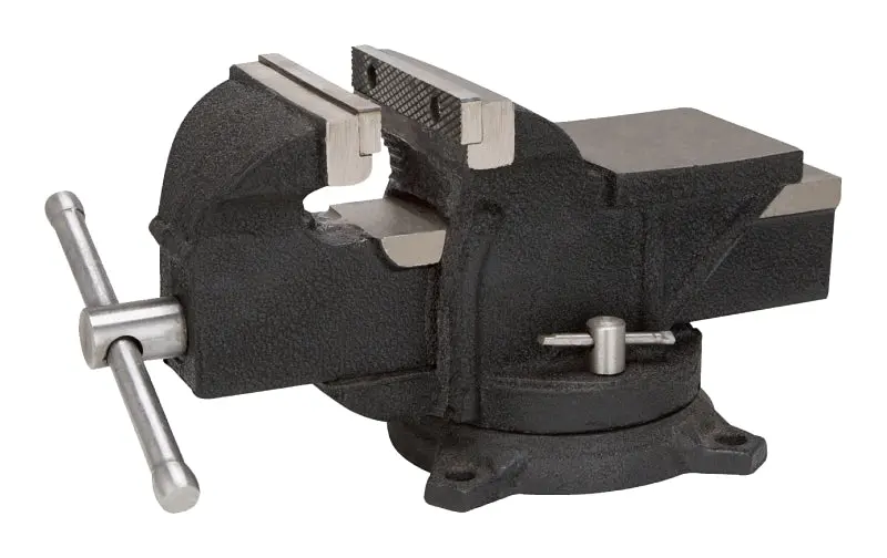 Vulcan Jl25012 Cast Iron Bench Vise – 5 In Jaw Capacity, Serrated Steel Jaws, 2.5 In Throat Depth 1