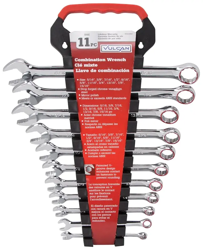 Vulcan Tr-H11 Chrome Vanadium Combination Wrench Set – 11-Piece, Mirror-Polished Finish 1