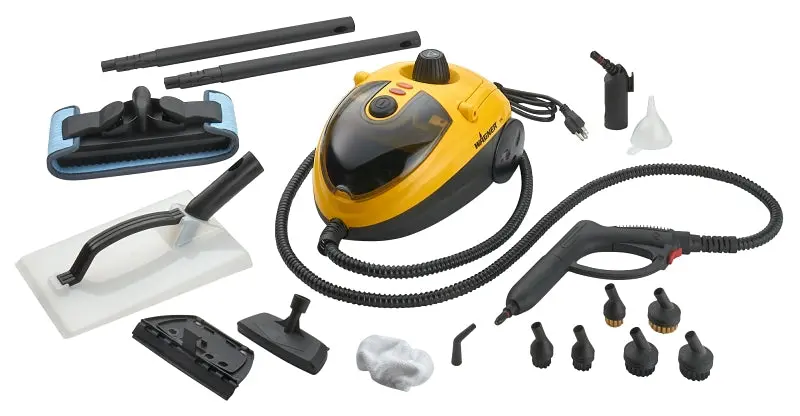 Wagner 0282014 Portable Power Steamer – Yellow Housing, Heavy-Duty Cleaning System 1