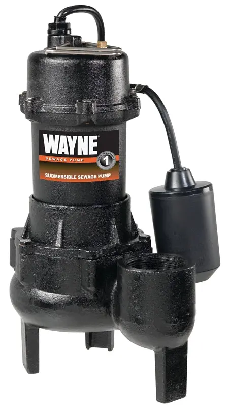 Wayne Rpp50 Submersible Sewage Ejector Pump — 0.5 Hp, 115V, 2-Inch Discharge, 4800 Gph Iron Housing 1