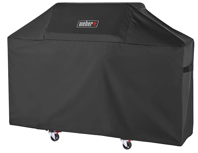 Weber 7757 Premium Polyester Grill Cover – Custom Fit For Large Grills (63" W × 25.6" D × 43.4" H), Black 1