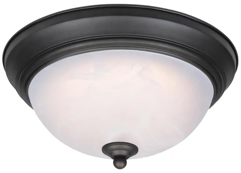 Westinghouse Oil-Rubbed Bronze Flush Mount Ceiling Light – Alabaster Glass Shade, 120V Fixture 1